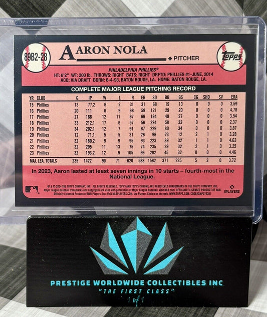 Aaron Nola 2024 Topps Series 2 1989 Silver Foil #89B2-28 Philadelphia Phillies