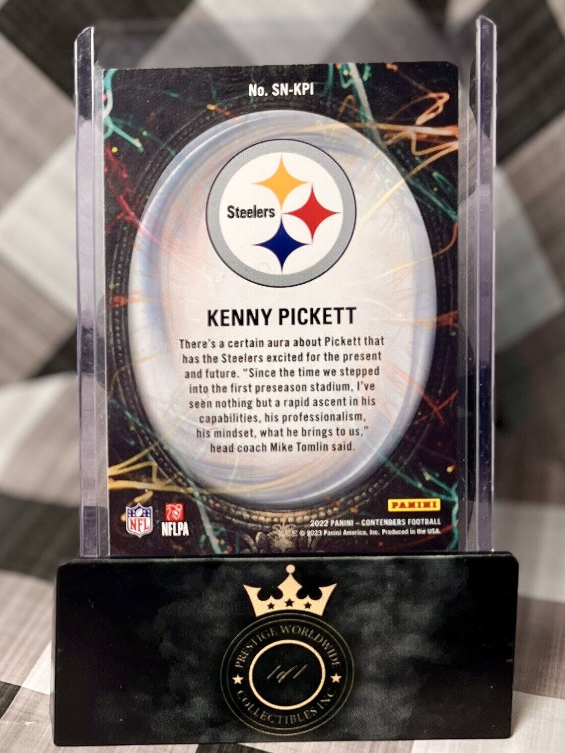 Kenny Pickett 2022 Contenders Emerald Supernatural Rookie #SN-KPI Steelers RC