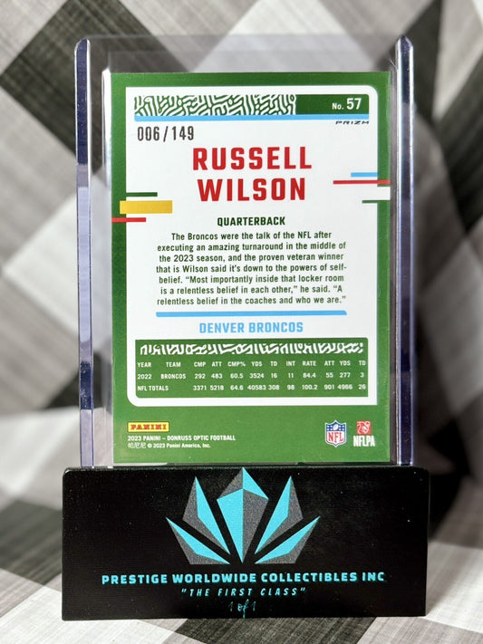 Russell Wilson 2023 Donruss Optic Flex /149 #57 Broncos & Steelers