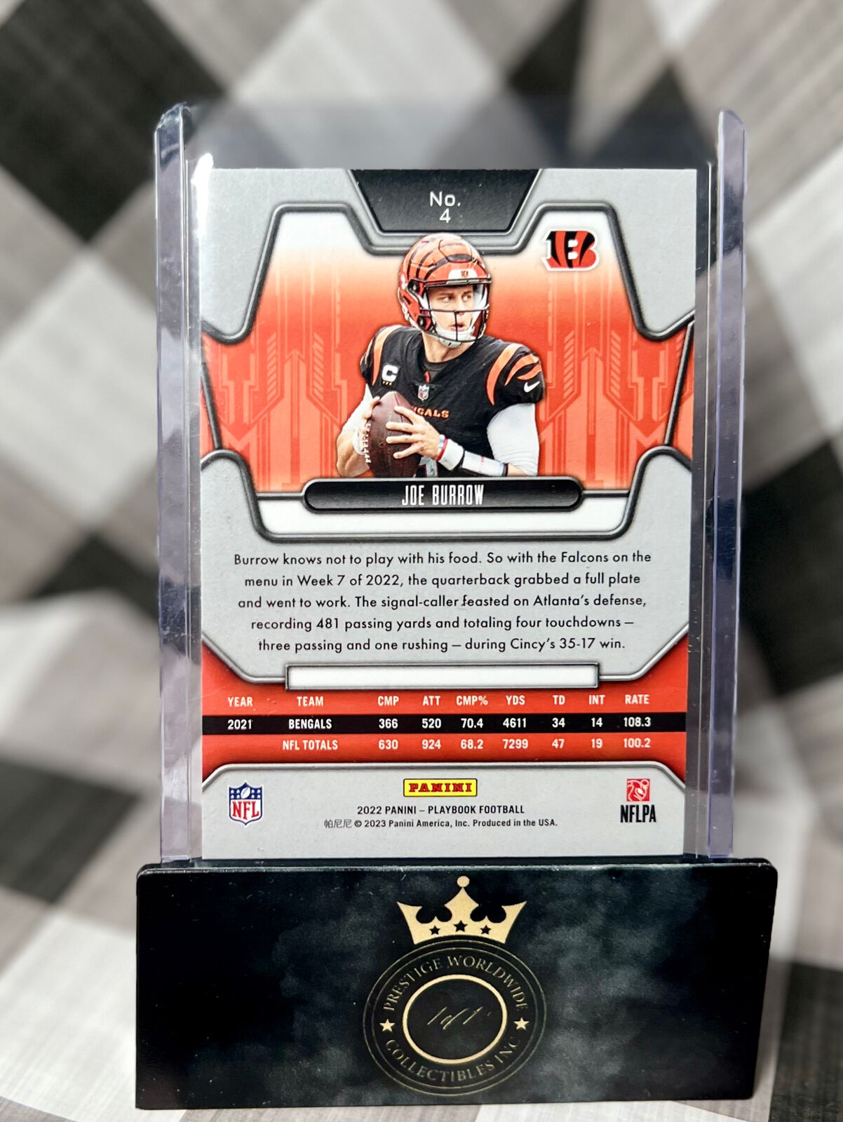 Joe Burrow 2022 Playbook Purple Foil #4