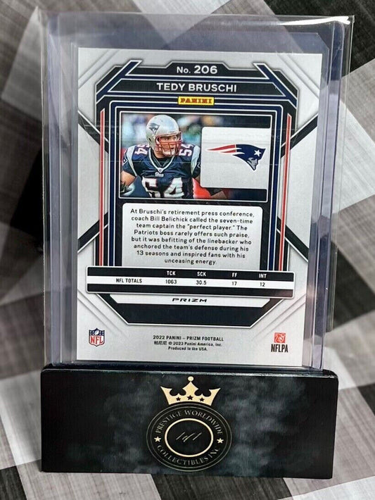 Tedy Bruschi 2022 Prizm Football Red White Blue Prizm Refractor #206 Patriots SP