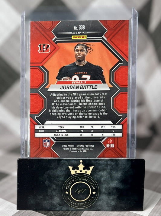 Jordan Battle 2023 Mosaic Blue Reactive Rookie #338 Cincinnati Bengals RC
