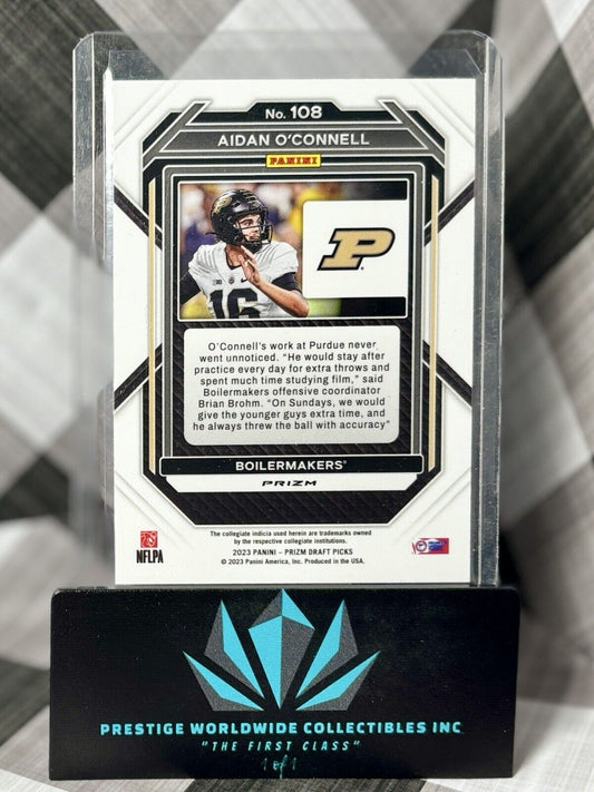 Aidan O'Connell 2023 Prizm Draft Picks Silver Prizm Rookie #108 LV Raiders RC