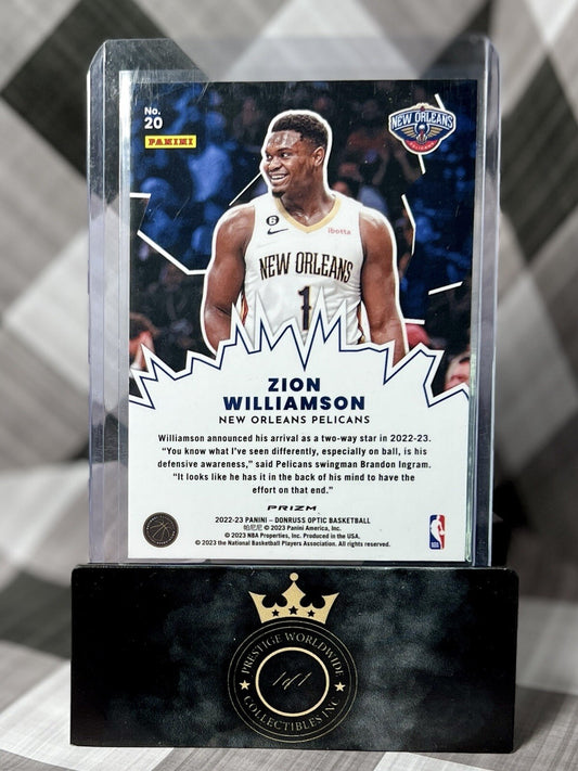 Zion Williamson 2022-23 Donruss Optic Silver Holo Prizm My House #20 NO Pelicans