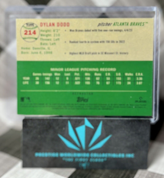 Dylan Dodd 2023 Topps Chrome Platinum Refractor Rookie #214 Atlanta Braves RC