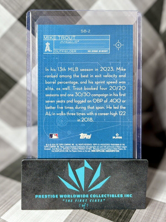 Mike Trout 2024 Topps Series 1 Superstar Blueprint #SB-2 Los Angeles Angels