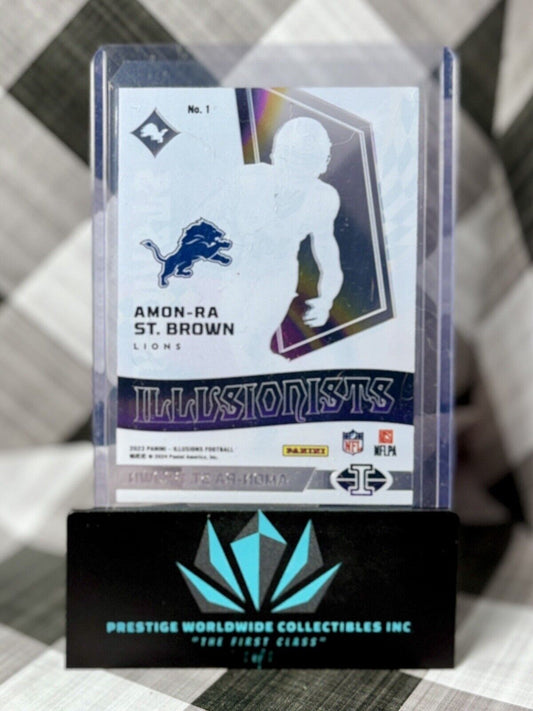 Amon-Ra St. Brown 2023 Panini Illusions Illusionists Acetate #1 Detroit Lions