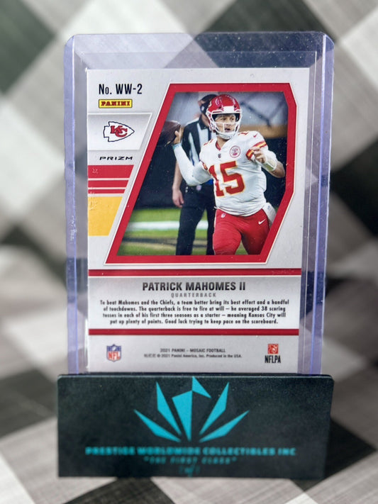 Patrick Mahomes II 2021 Panini Mosaic Will To Win Green Mosaic #WW-2 KC Chiefs