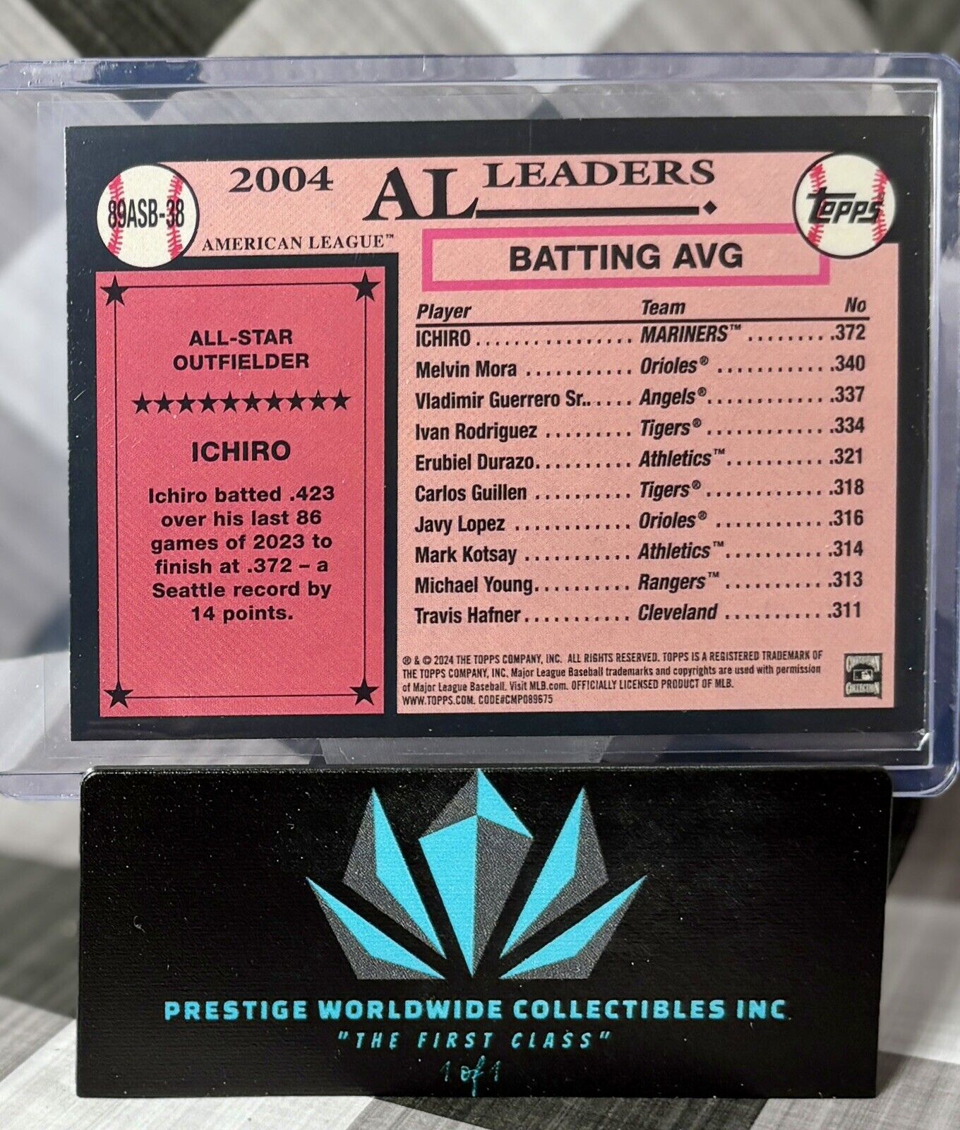 Ichiro 2024 Topps Series 2 1989 35th Ann. All Star Silver Foil #89ASB-38 Seattle