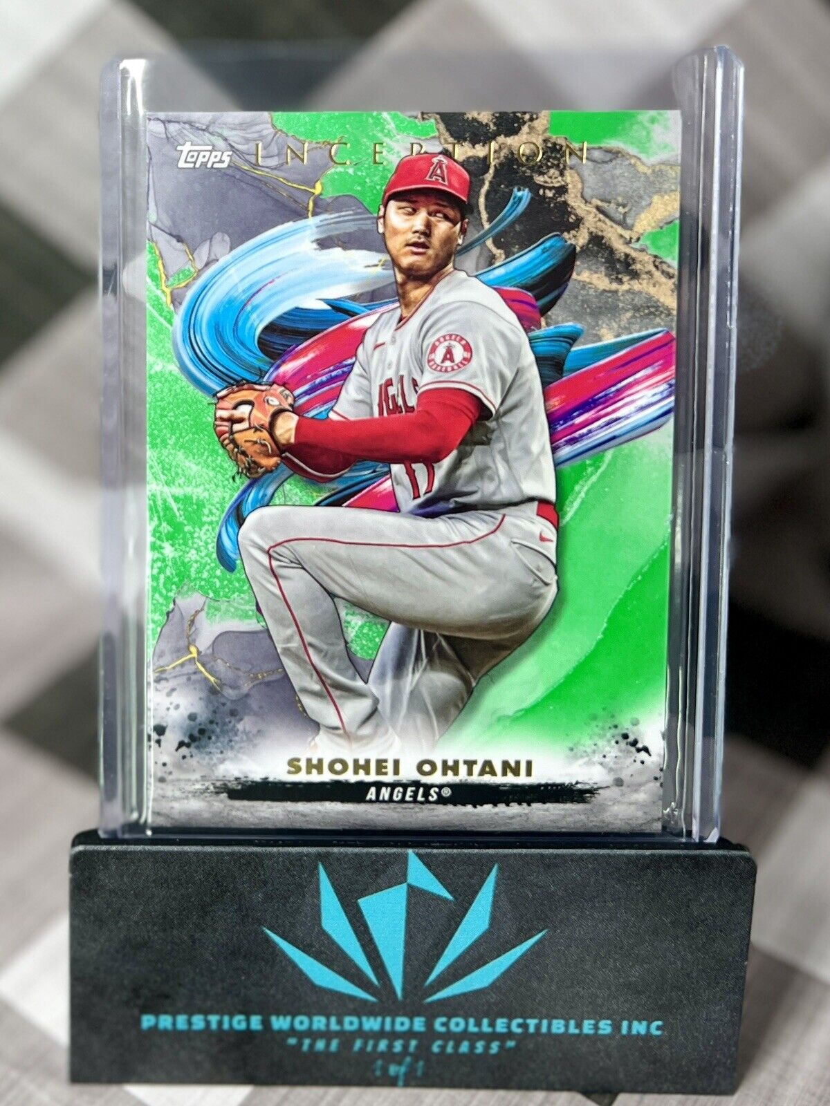 Shohei Ohtani 2023 Topps Inception Green Parallel #69 LA Angels & LA Dodgers