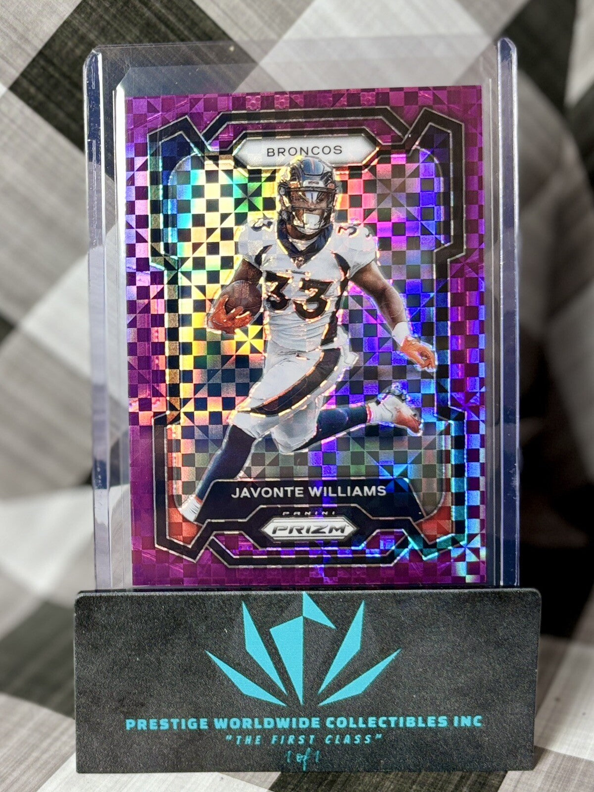 Javonte Williams 2023 Panini Prizm Purple Power /49 #86 Denver Broncos SP