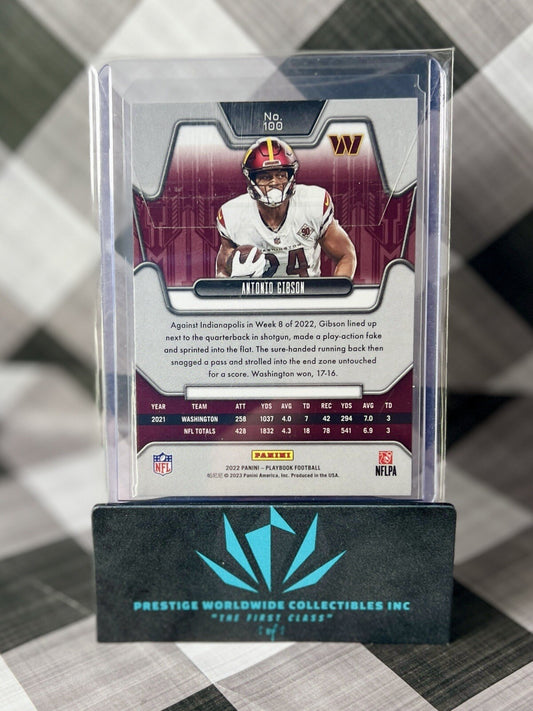 ANTONIO GIBSON 2022 Panini Playbook Blue Mosaic Holo Foil #100 - Commanders SP