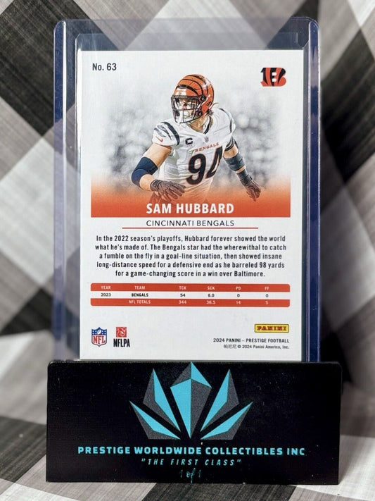 Sam Hubbard 2024 Panini Prestige Purple Xtra Points /399 #63 Cincinnati Bengals