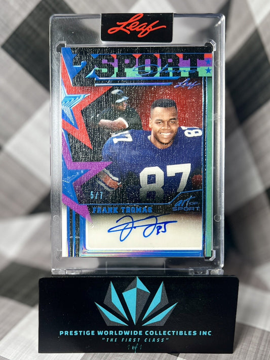 Frank Thomas 2023 Leaf Art of Sport 2 Sport Stars Blue Auto /7 #2SSFT1 White Sox