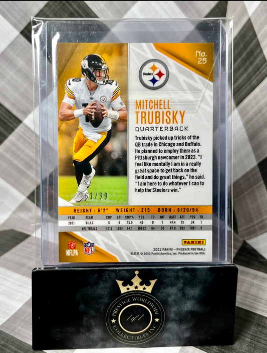 Mitchell Trubisky 2022 Phoenix Purple Laser /99 #25 - PIT Steelers