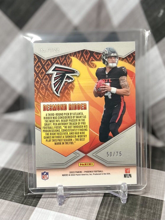 Desmond Ridder 2022 Phoenix Flame Throwers Yellow Rookie /75 #FT-28 - Falcons RC