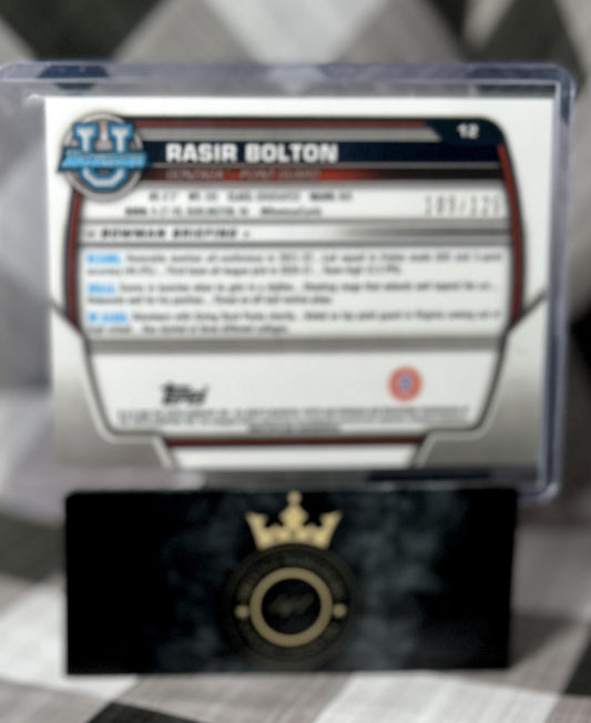 Rasir Bolton 2023 Bowman University 1st Pink Wave /125 #12 Gonzaga Antwerps BNXT