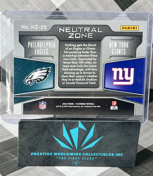 PHI & NY 2022 Panini Playbook Neutral Zone Holo Foil #NZ-25 Eagles & Giants