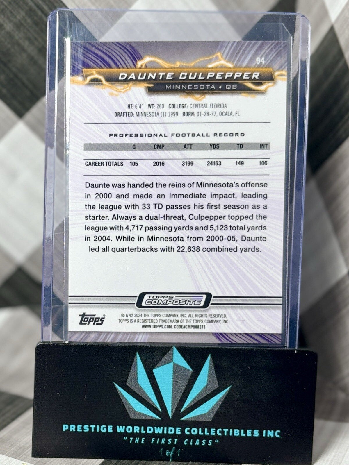 Daunte Culpepper 2023 Topps Composite Resurgence Prism Refractor #94 MN Vikings