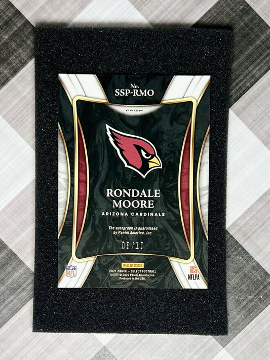 Rondale Moore 2021 Select Football Signatures Tie-Dye Prizm Auto #8/10 Rookie RC