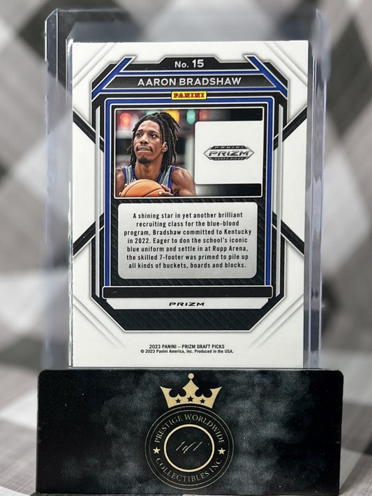 Aaron Bradshaw 2023-24 Prizm Draft Picks Silver Holo Prizm #15 Kentucky Wildcats