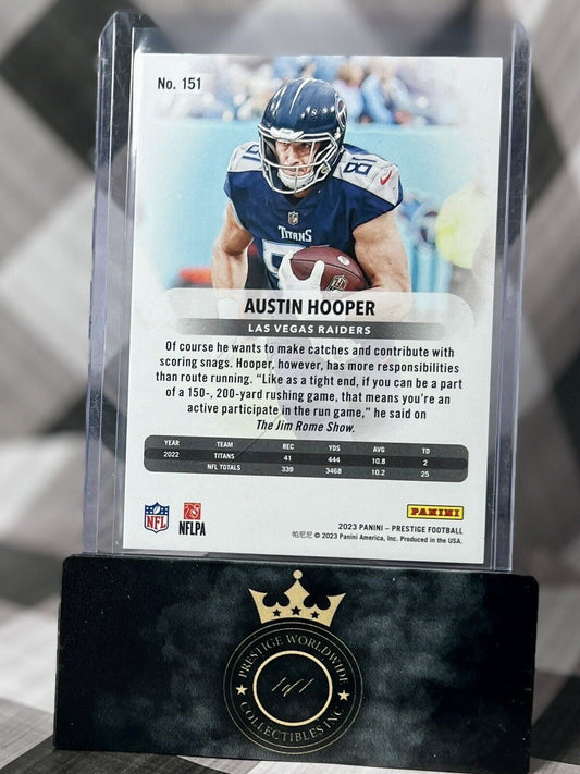 Austin Hooper 2023 Panini Prestige Xtra Points Premium Purple /99 #151 Raiders