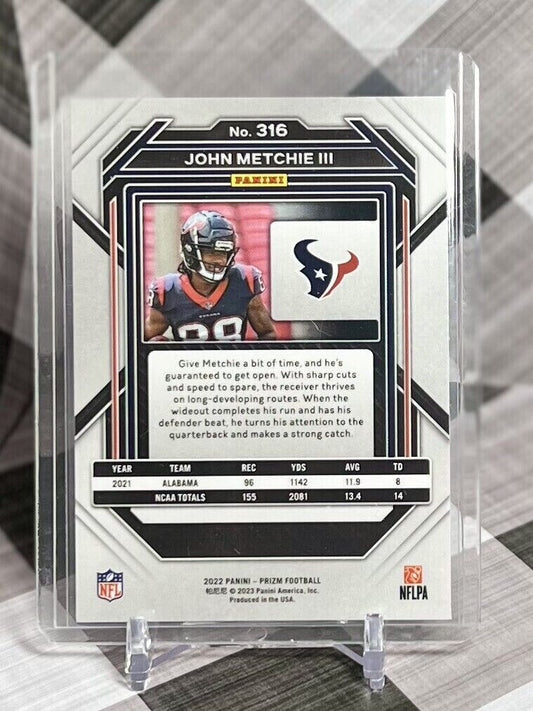 2022 Panini Prizm John Metchie III Rookie Base #316 - Houston Texans Alabama RC