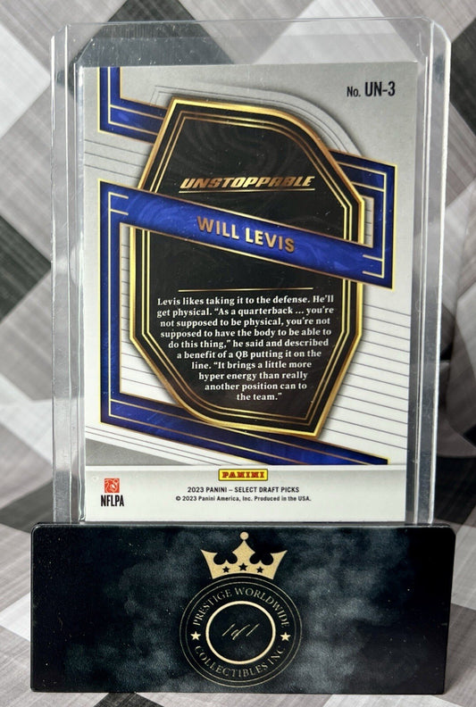 Will Levis 2023 Panini Select Draft Picks Unstoppable Rookie #UN-3 Titans & UK