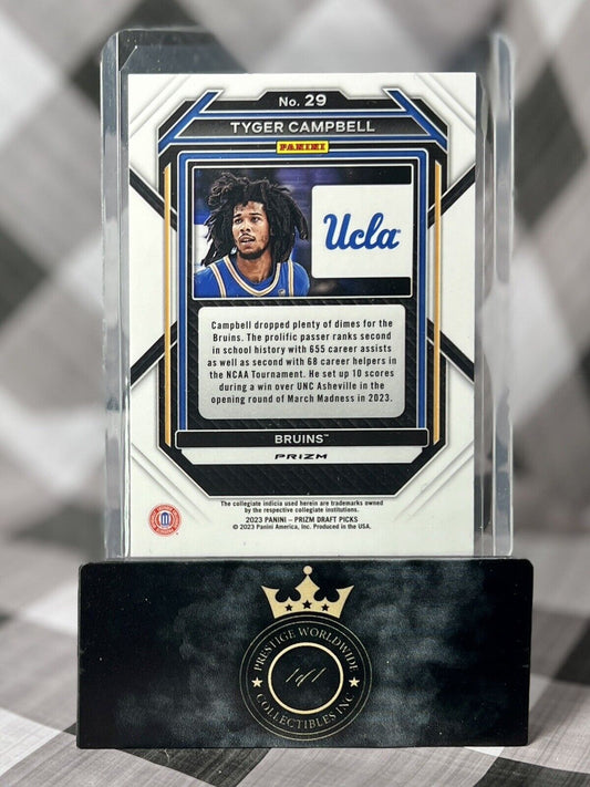 Tyger Campbell 2023 Prizm Draft Picks Green Prizm Rookie #29 UCLA Bruins RC