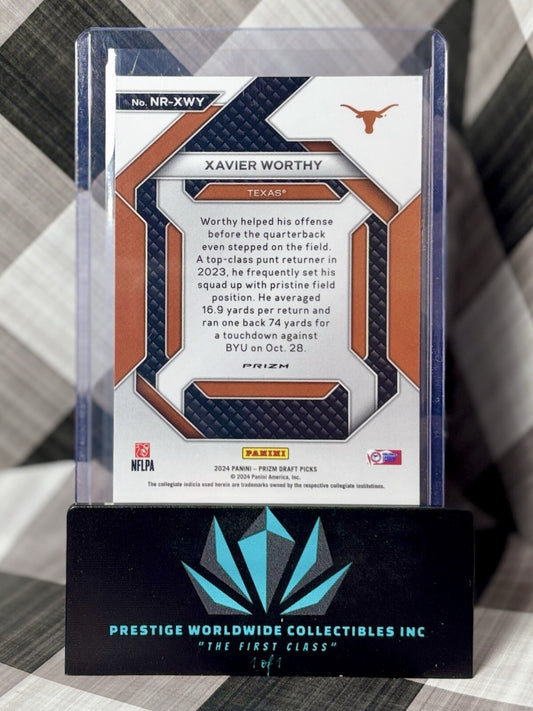 Xavier Worthy 2024 Prizm Draft Picks Red Ice New Recruits Rookie #NR-XWY Chiefs