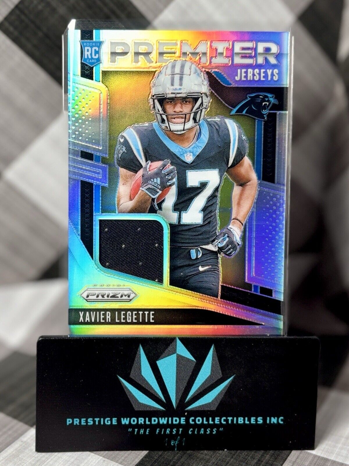 Xavier Legette 2024 Prizm Rookie Premier Jersey Silver Patch #PJ-XLE Panthers RC