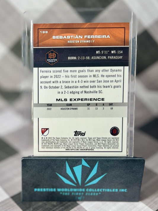 Sebastian Ferreira 2023 Topps Chrome MLS Aqua Checkerboard /125 #199 Dynamo RC