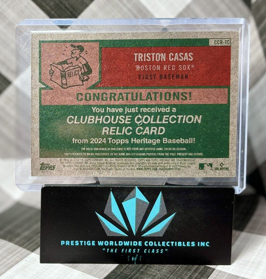 Triston Casas 2024 Topps Heritage Clubhouse Collection Patch #CCR-10 Red Sox