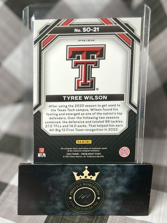 Tyree Wilson 2023 Prizm Draft Picks Red Ice Student Orientation #SO-21 TTU & LVR