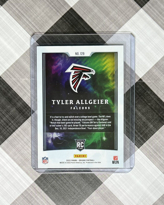 TYLER ALLGEIER 2022 Panini Origins Football #129 RC Rookie SP 76/299 Red Falcons
