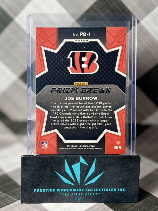 Joe Burrow 2023 Panini Prizm Silver PrizmBreak #PB-1 Cincinnati Bengals Insert