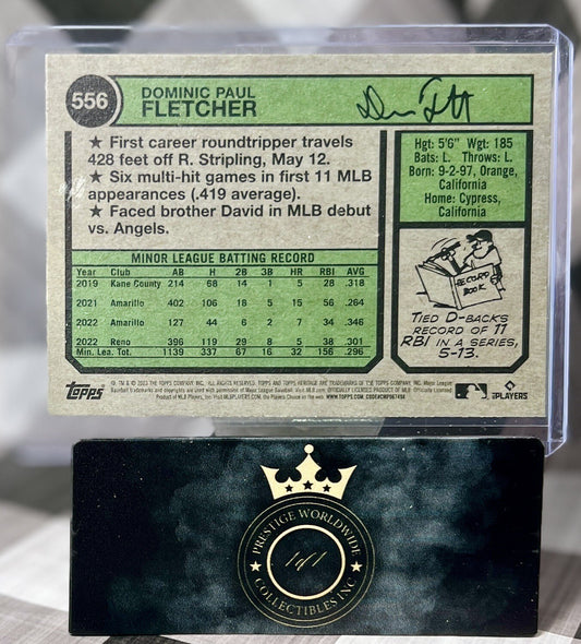 Dominic Fletcher 2023 Topps Heritage High Number Purple Refractor RC #556 DBacks