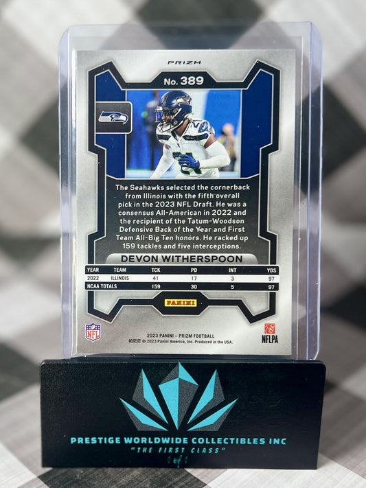 Devon Witherspoon 2023 Panini Prizm Rookie Orange Laser Prizm #389 Seahawks RC