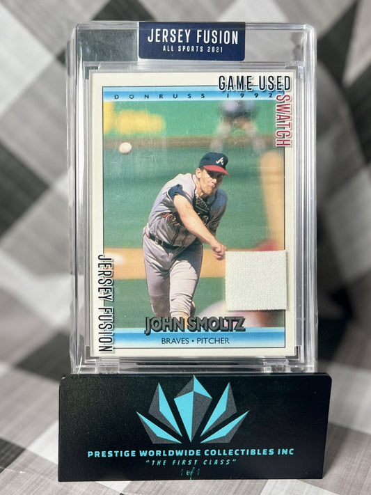 John Smoltz 2021 Jersey Fusion Game Used Swatch Patch #JF-JS04Atlanta Braves