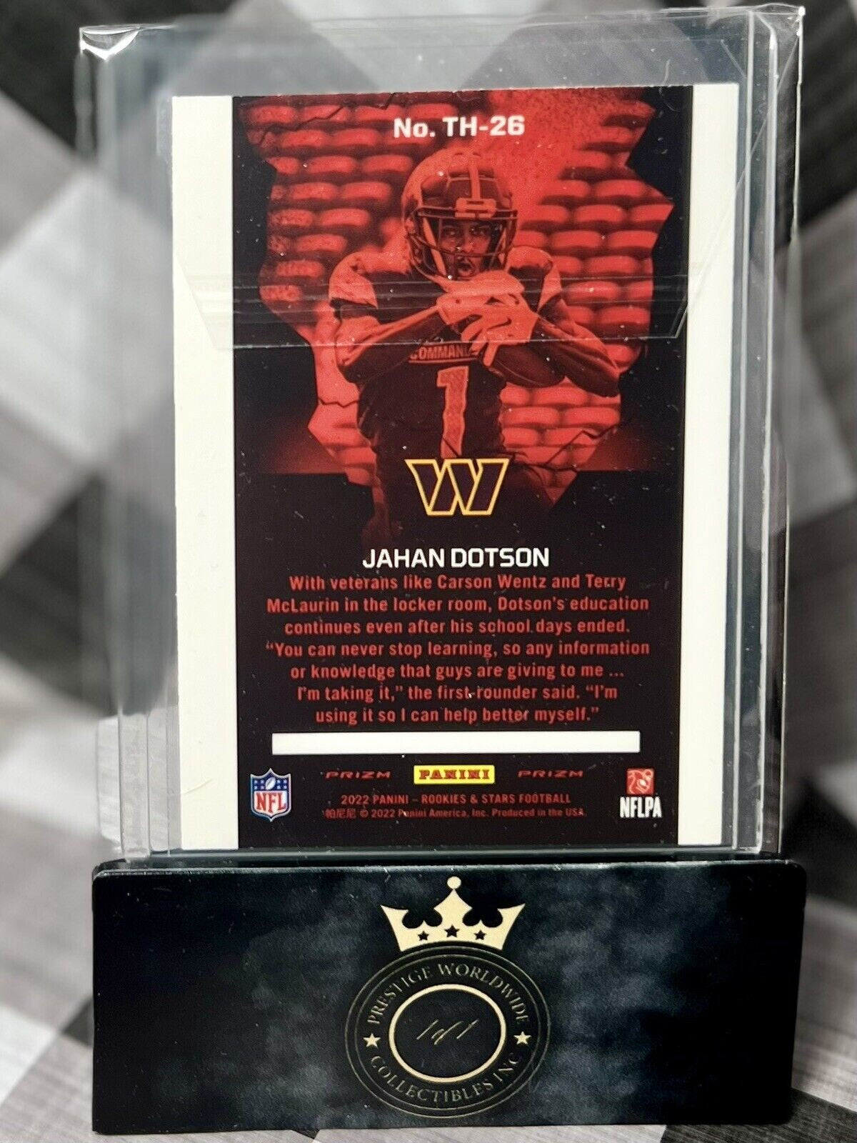 Jahan Dotson 2022 Rookies & Stars Thrillers Silver Rookie #TH-26 Commanders RC