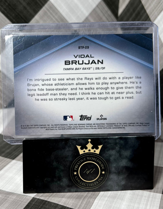 Vidal Brujan 2022 Bowman Chrome Aqua Refractor Top 100 - 29 /125 #BTP-29 TB Rays