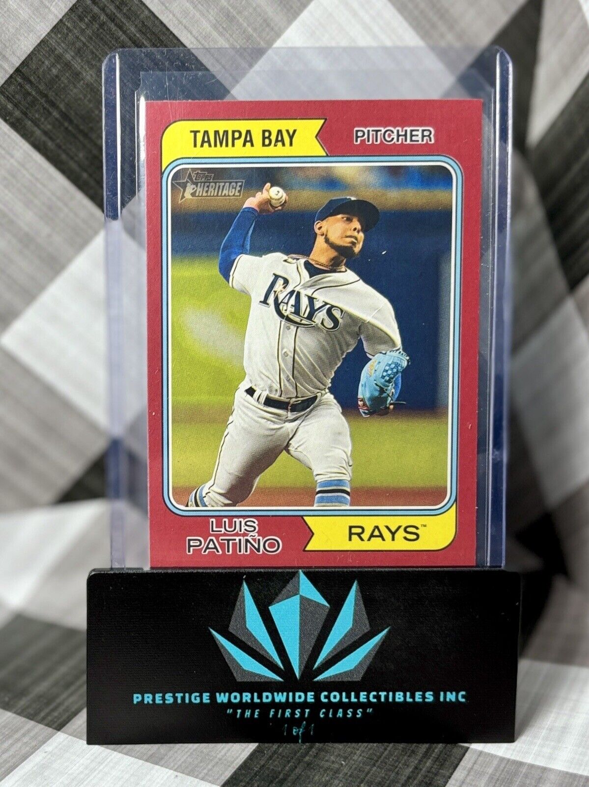 Luis Patino 2023 Topps Heritage Red Border #184 Tampa Bay Rays SP