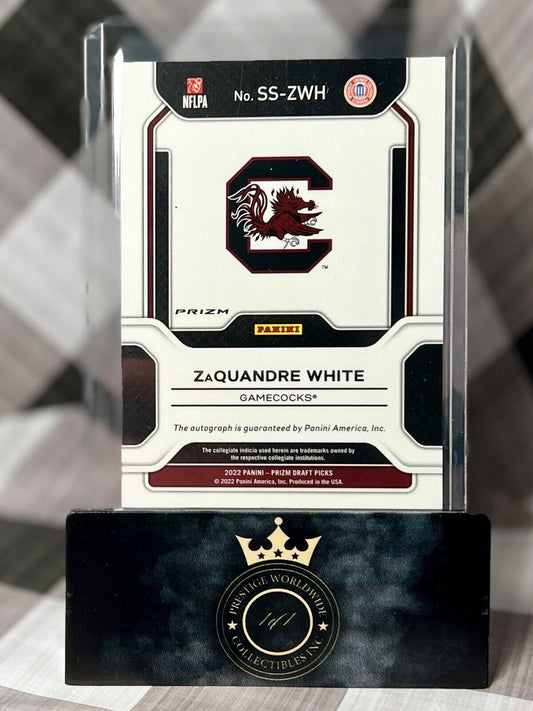 ZaQuandre White 2022 Prizm DP Red Ice Sensational Sigs Auto #SS-ZWH SC Dolphins