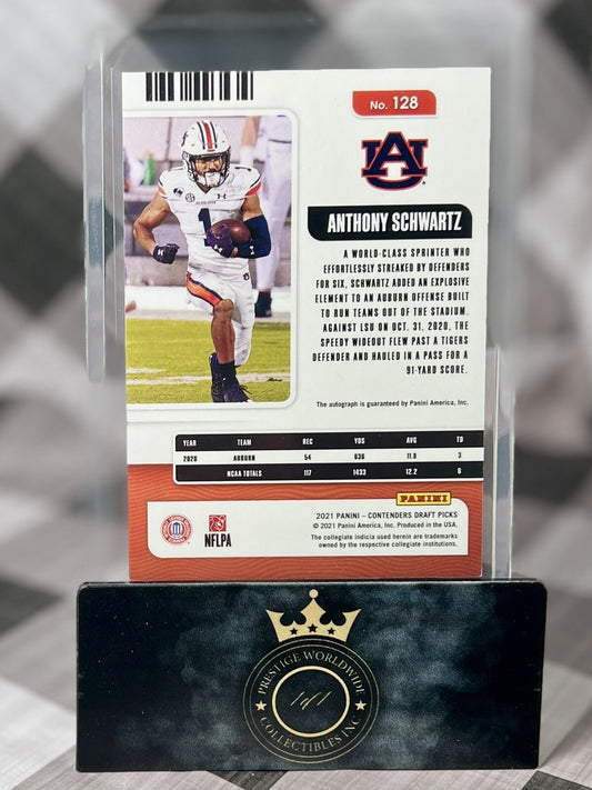 Anthony Schwartz 2021 Contenders Draft Picks College Ticket Rookie Auto #128 MIA