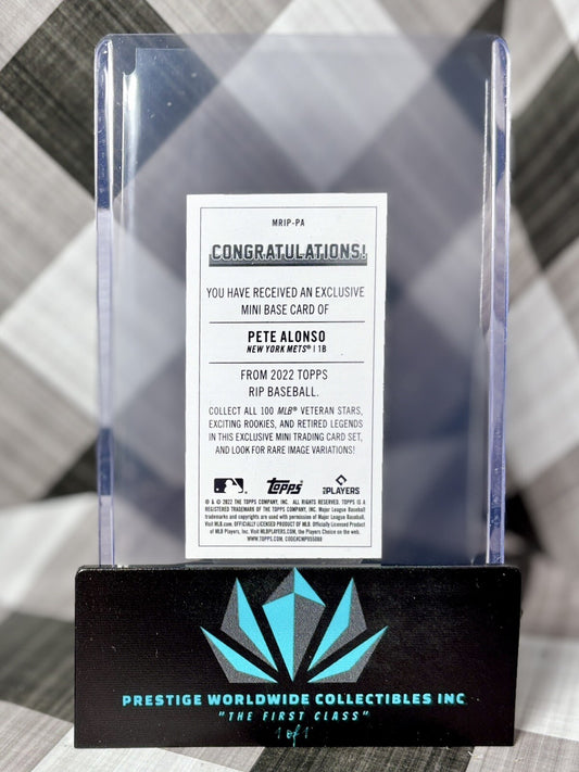 Pete Alonso 2022 Topps Rip Mini Aqua /40 #MRIP-PA New York Mets