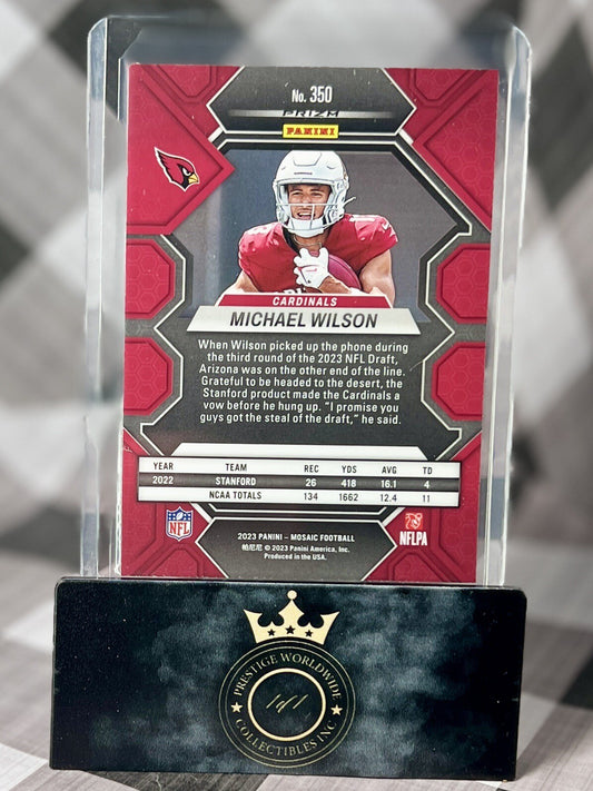 Michael Wilson 2023 Panini Mosaic Rookie Silver Prizm #350 Arizona Cardinals RC