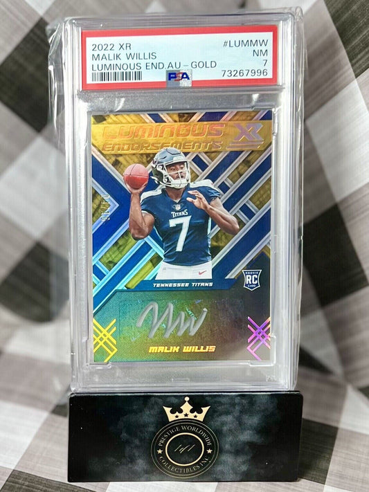 Malik Willis 2022 Xr Luminous Endorsements Gold Rookie Auto /10 PSA 7 #LUMMW TEN