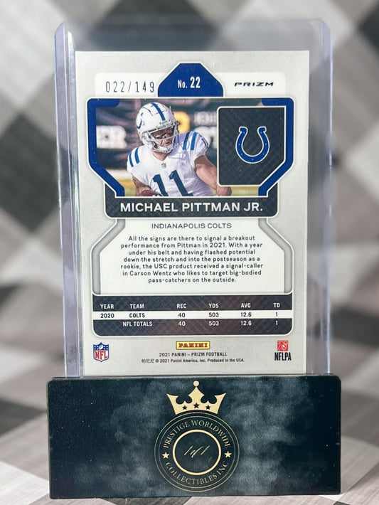 Michael Pittman Jr. 2021 Panini Prizm Red Wave /149 #123 Indianapolis Colts