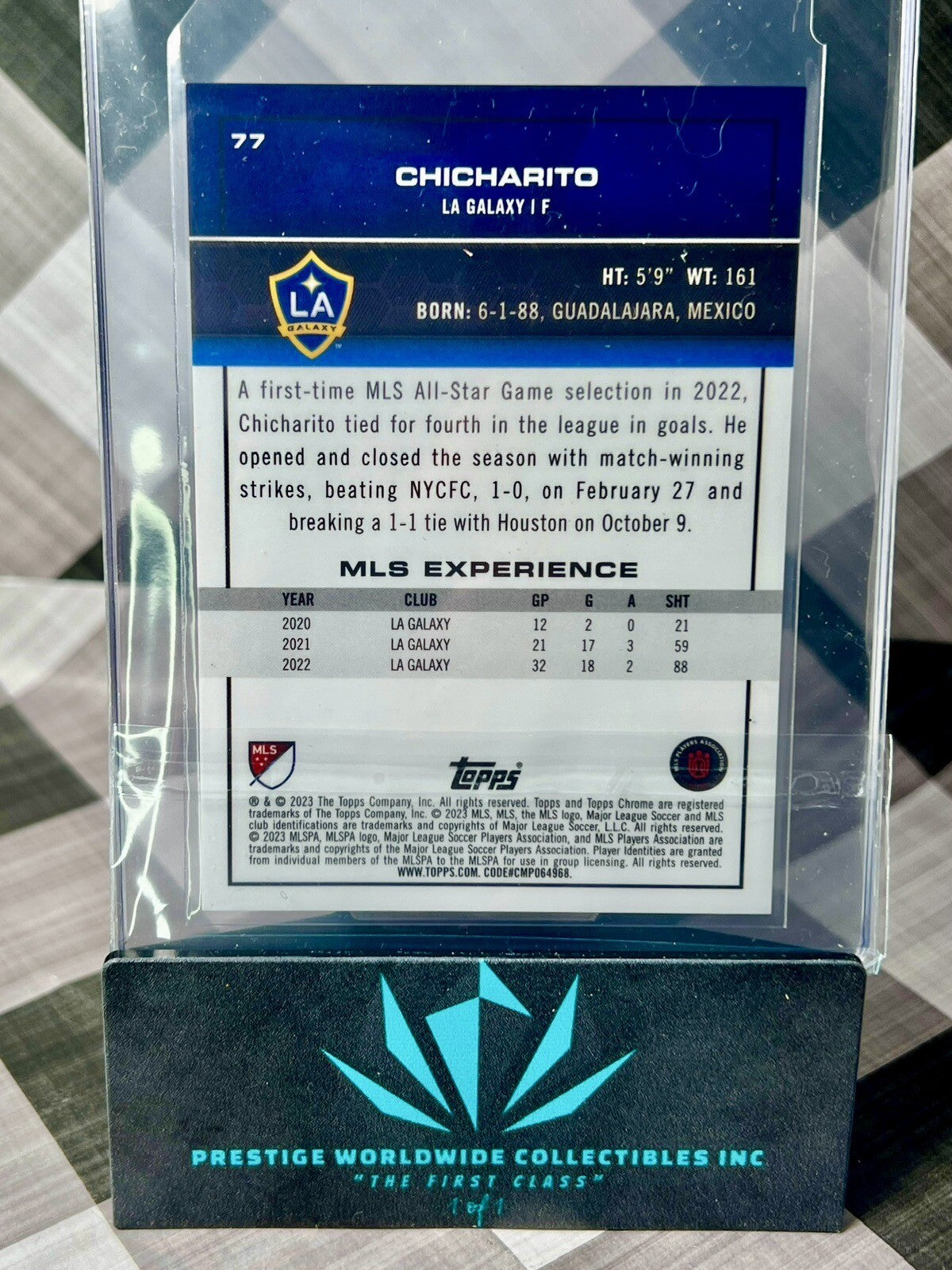 Chicharito 2023 Topps Chrome MLS Orange Image Variation /25 #77 LA Galaxy SP