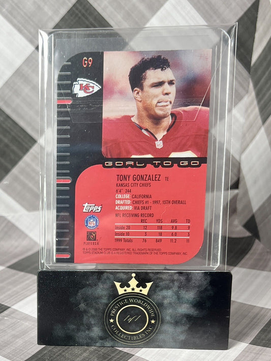 Tony Gonzalez 2000 Topps Stadium Club Die-Cut Goal to Go #G9 Kansas City Chiefs